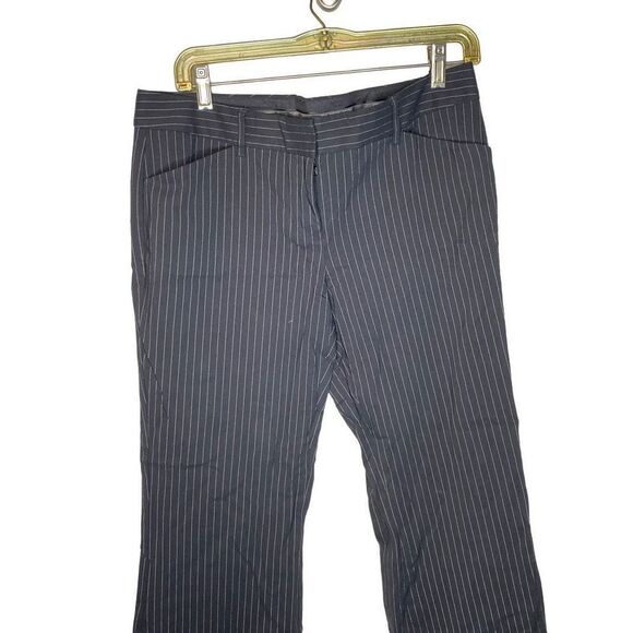 Express Editor pant black pinstripe bootleg career dress pants slacks wide leg 8 - Picture 5 of 5